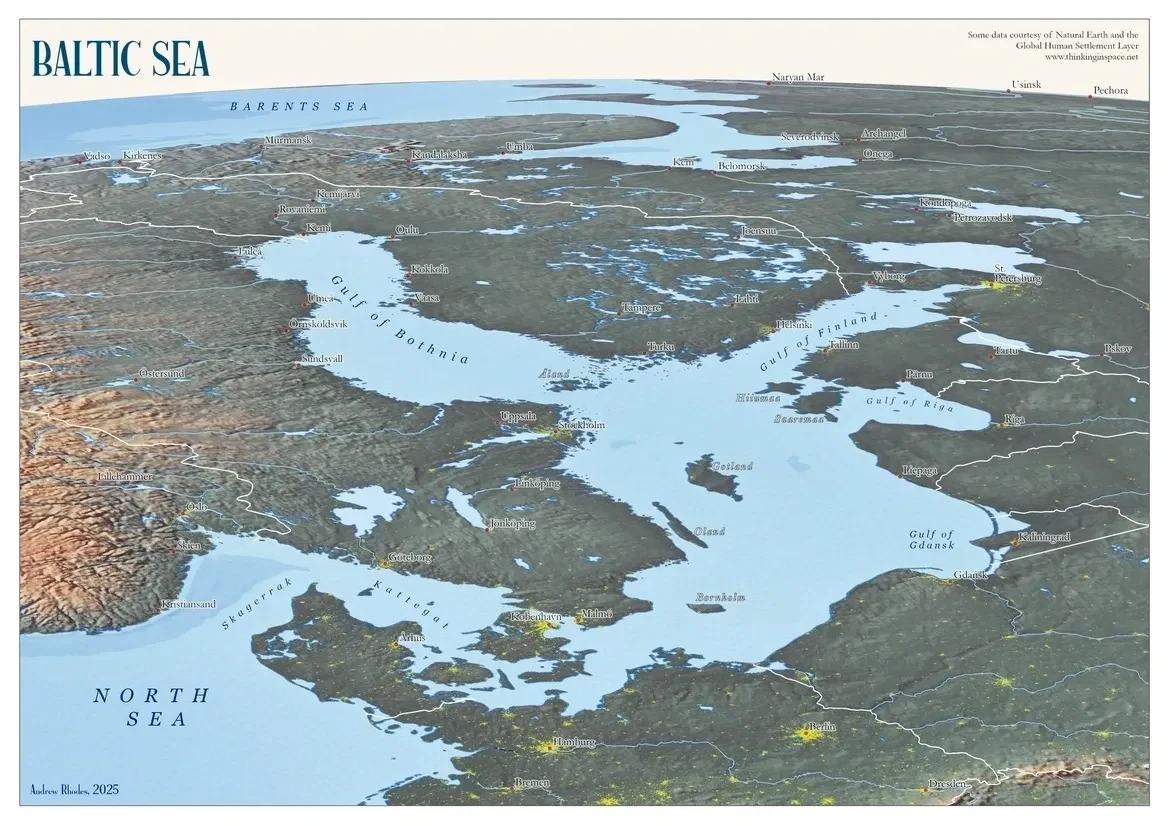Baltic Sea: Oblique Orthographic View of Maritime Geopolitics