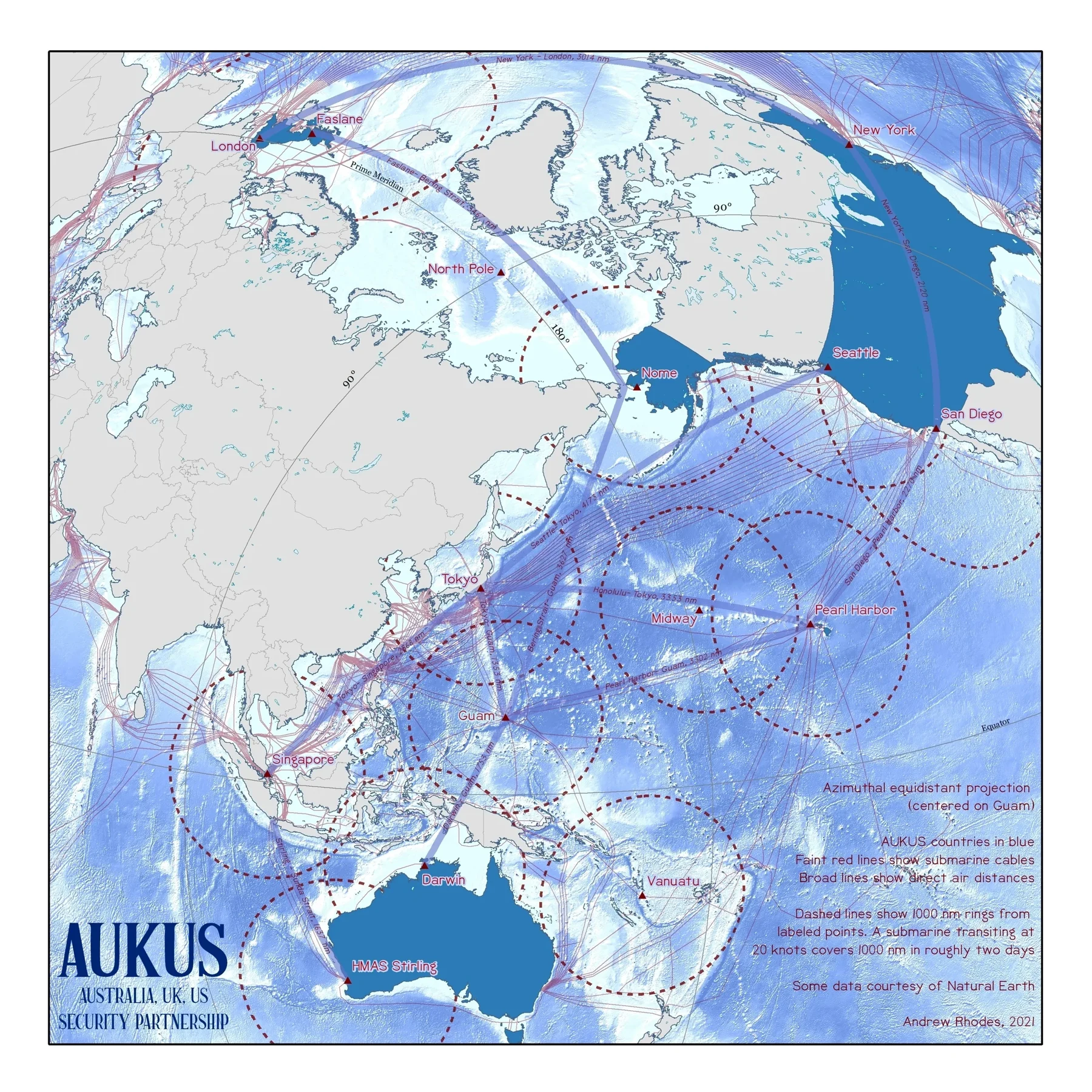 Map of the Pacific Ocean